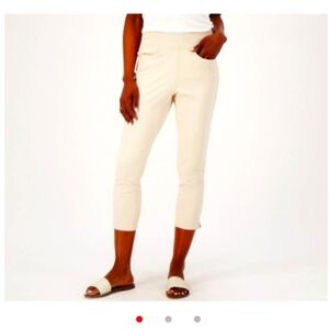 Belle by Kim Gravel Ponte Knit Cropped Leggings - Tall 18W - Sand Bar (Khaki)